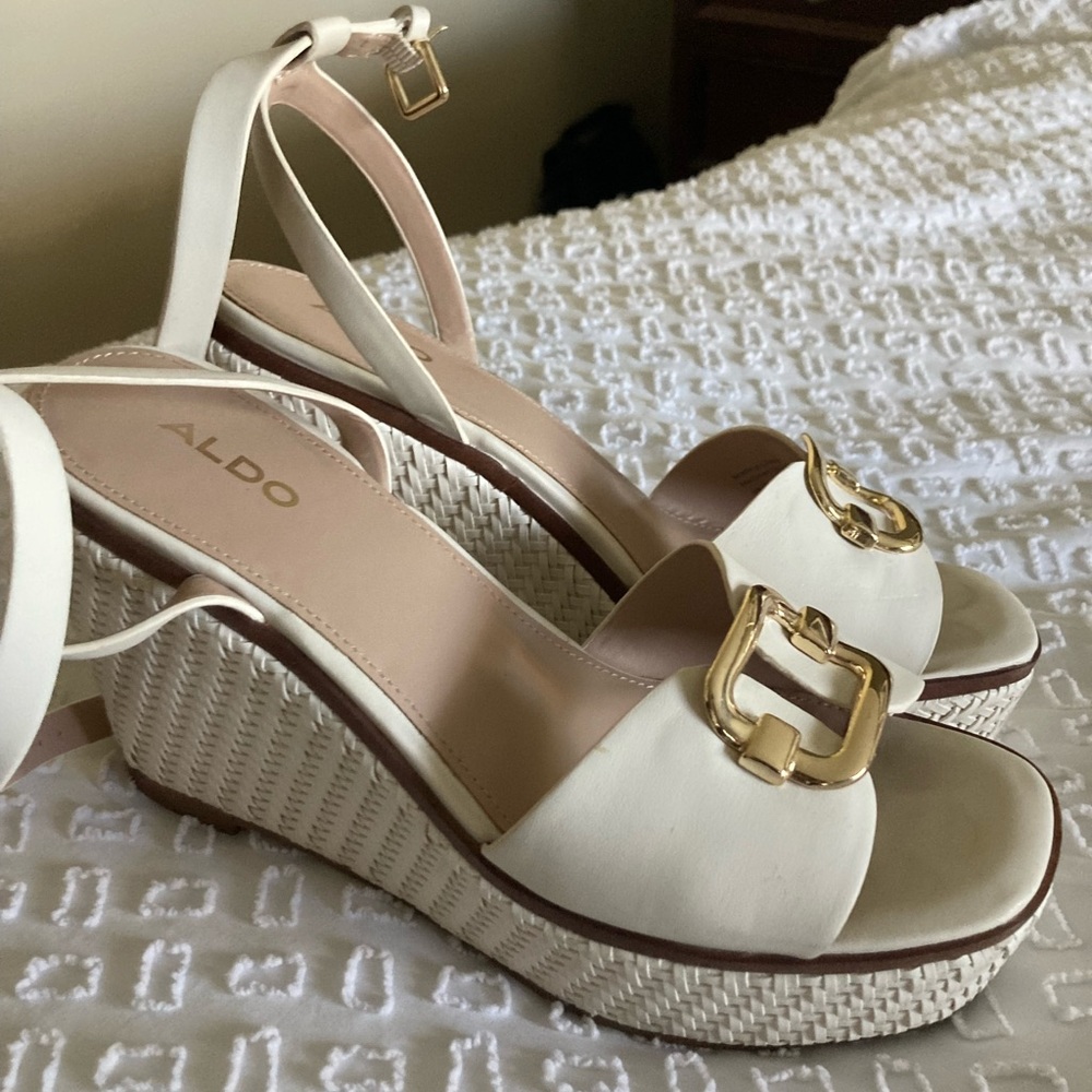 Aldo white sandals